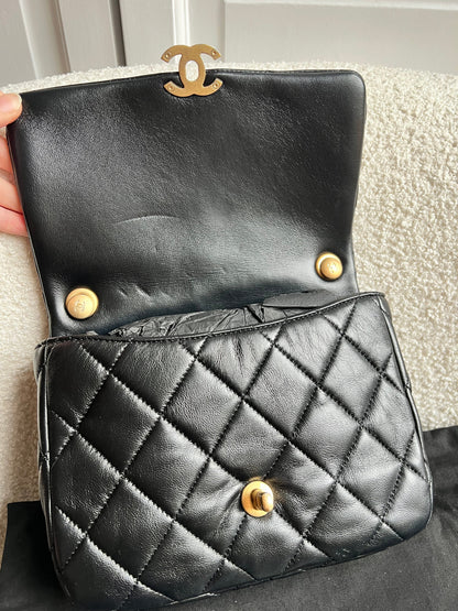 Chanel Candy Chain Mini Flap in Black Lambskin