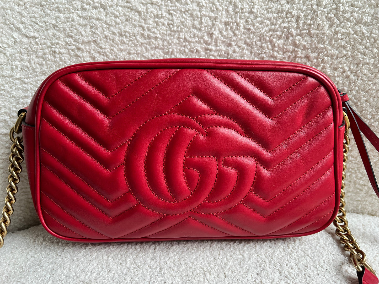 Gucci GG Red Marmont Small Shoulder Bag (RRP £1,440)