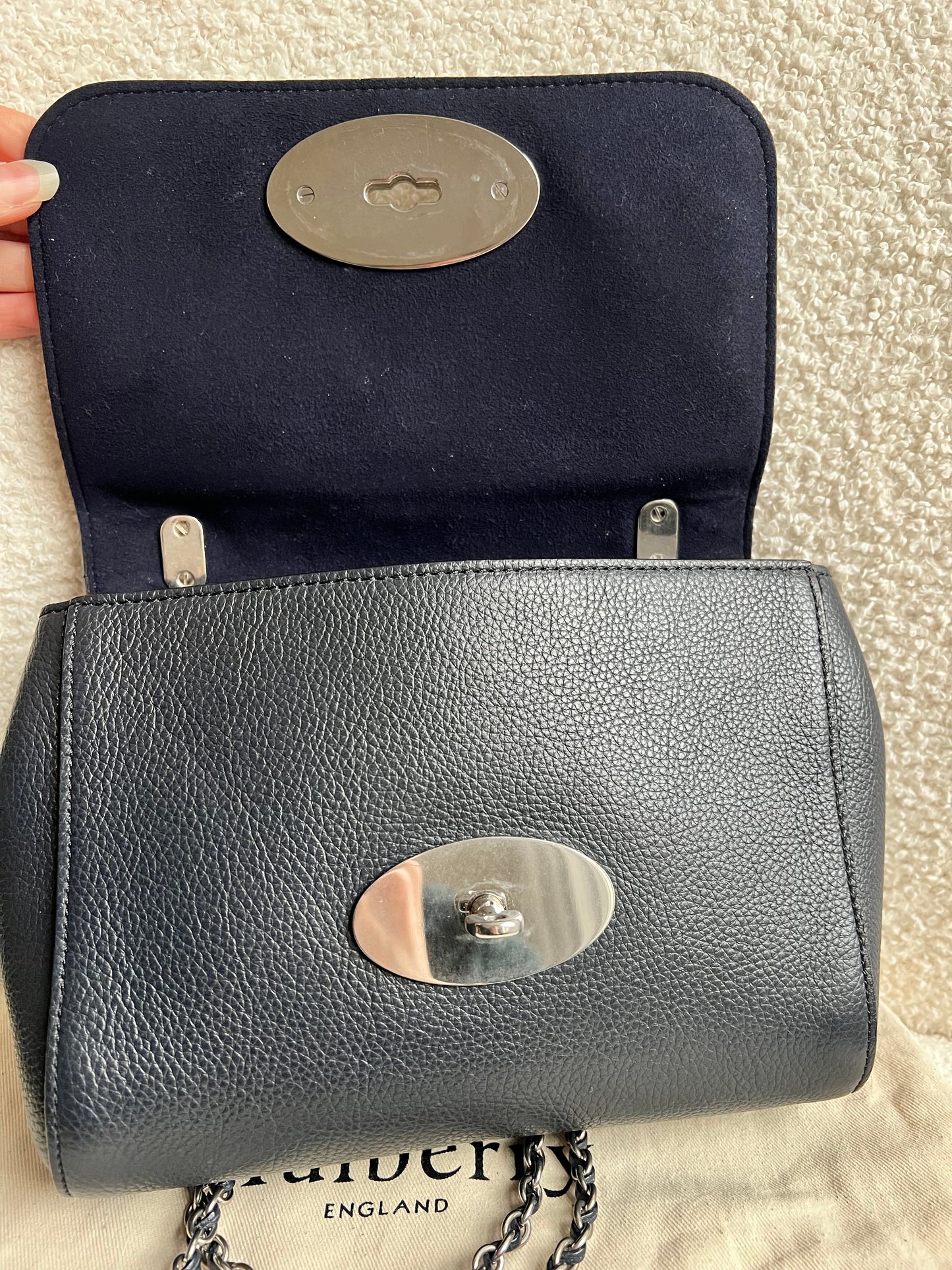 Mulberry Midnight Regular Lily with Silver Hardware (RRP £1095)