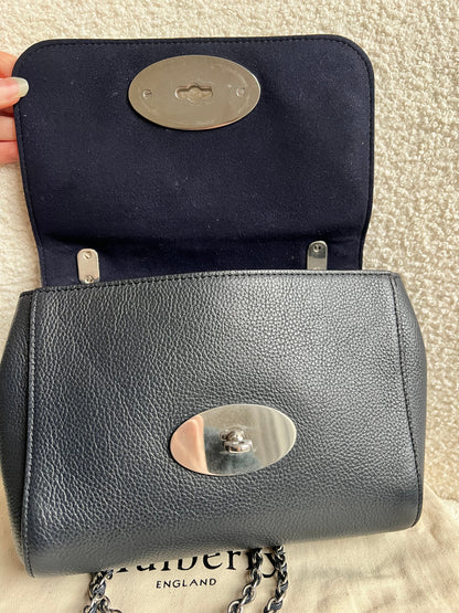 Mulberry Midnight Regular Lily with Silver Hardware (RRP £1095)