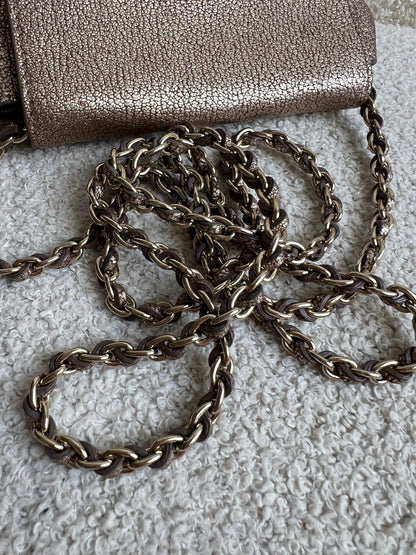 Mulberry Metallic Mushroom Mini Lily with gold Hardware