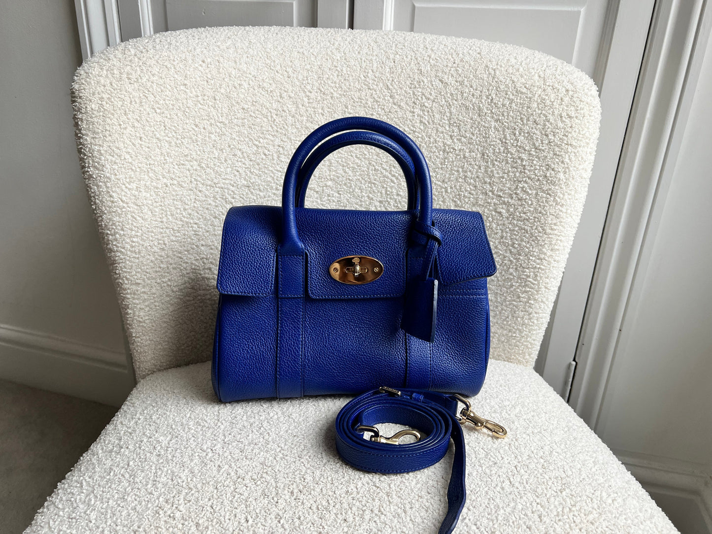 Mulberry Neon Blue Bayswater Satchel (RRP £995)