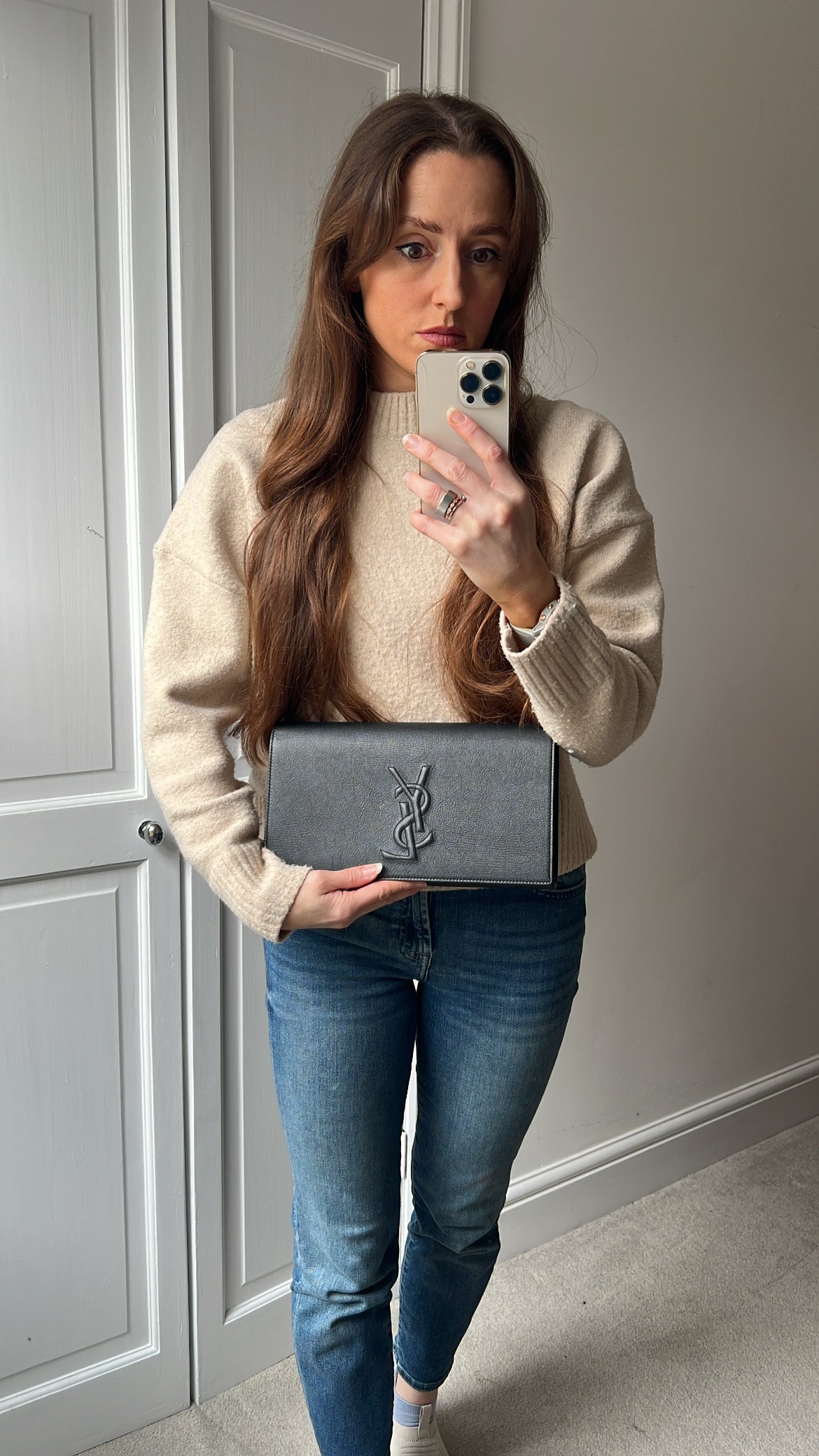 Yves Saint Laurent (YSL) Black Belle de Jour Clutch