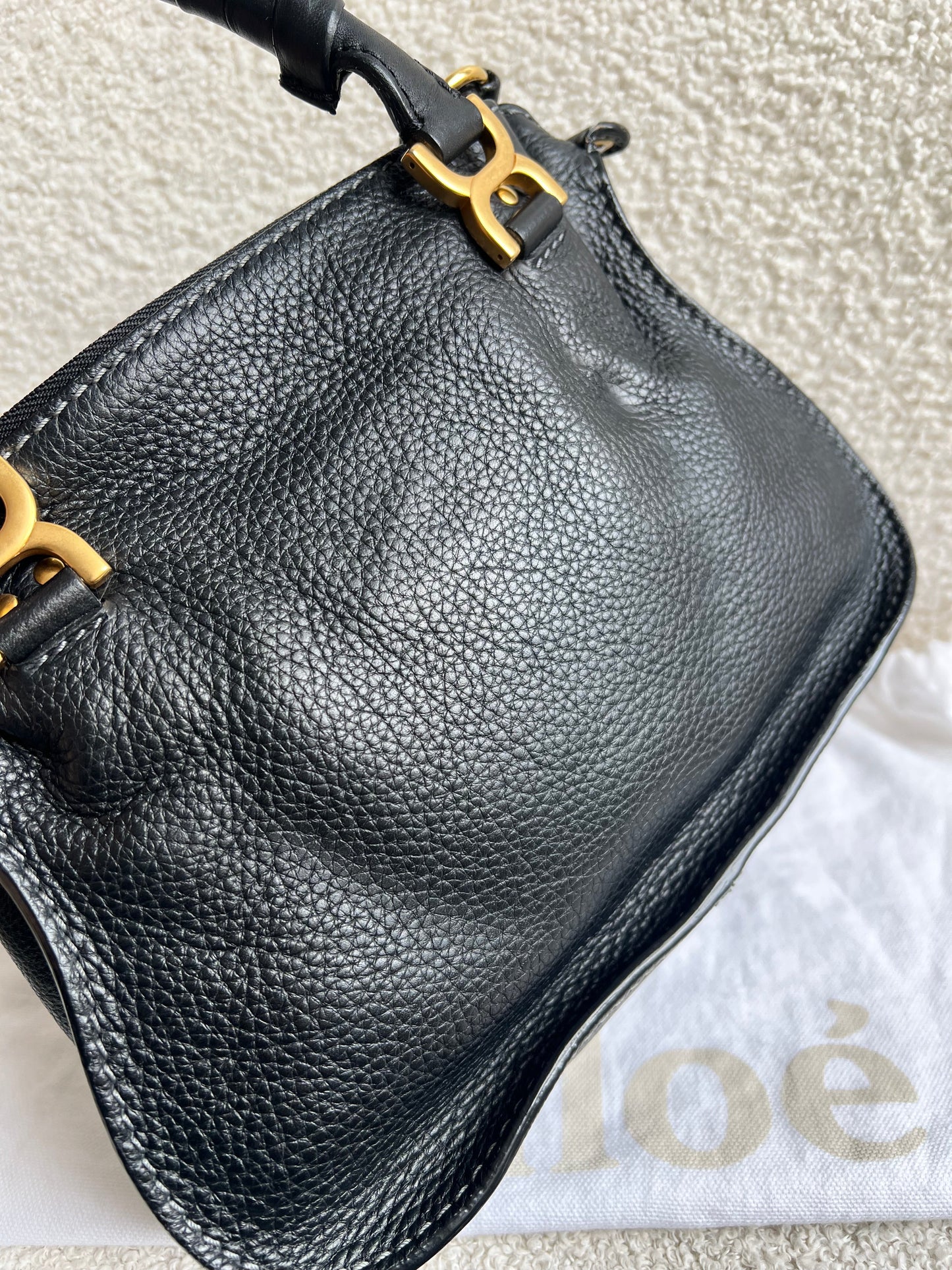 Chloe Black Mini Marcie Double Carry Bag