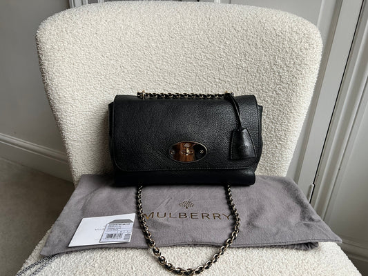 Mulberry Black Medium Lily with Gold Hardware (RRP £1195)
