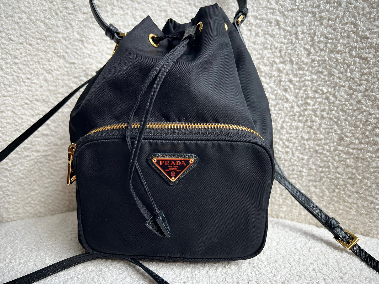 Prada Re-Nylon Duet Black Bucket Bag (RRP £1380)