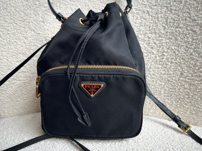 Prada Re-Nylon Duet Black Bucket Bag (RRP £1380)