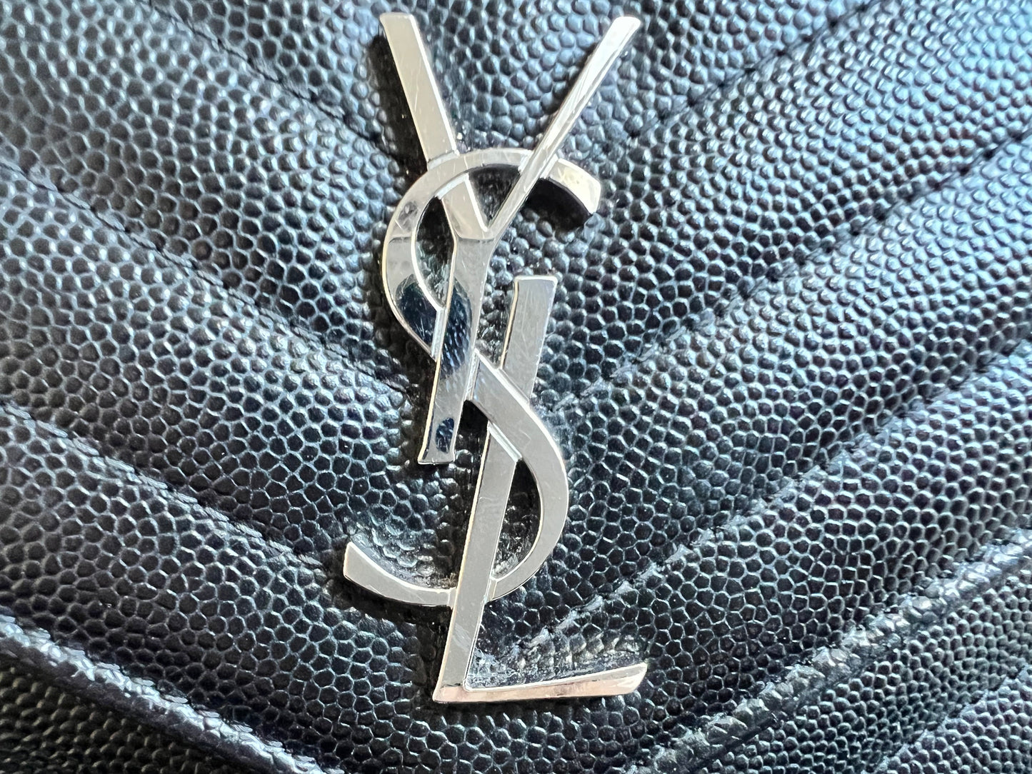 Yves Saint Laurent (YSL) Black Cassandra Envelope Chain Wallet (RRP £870)