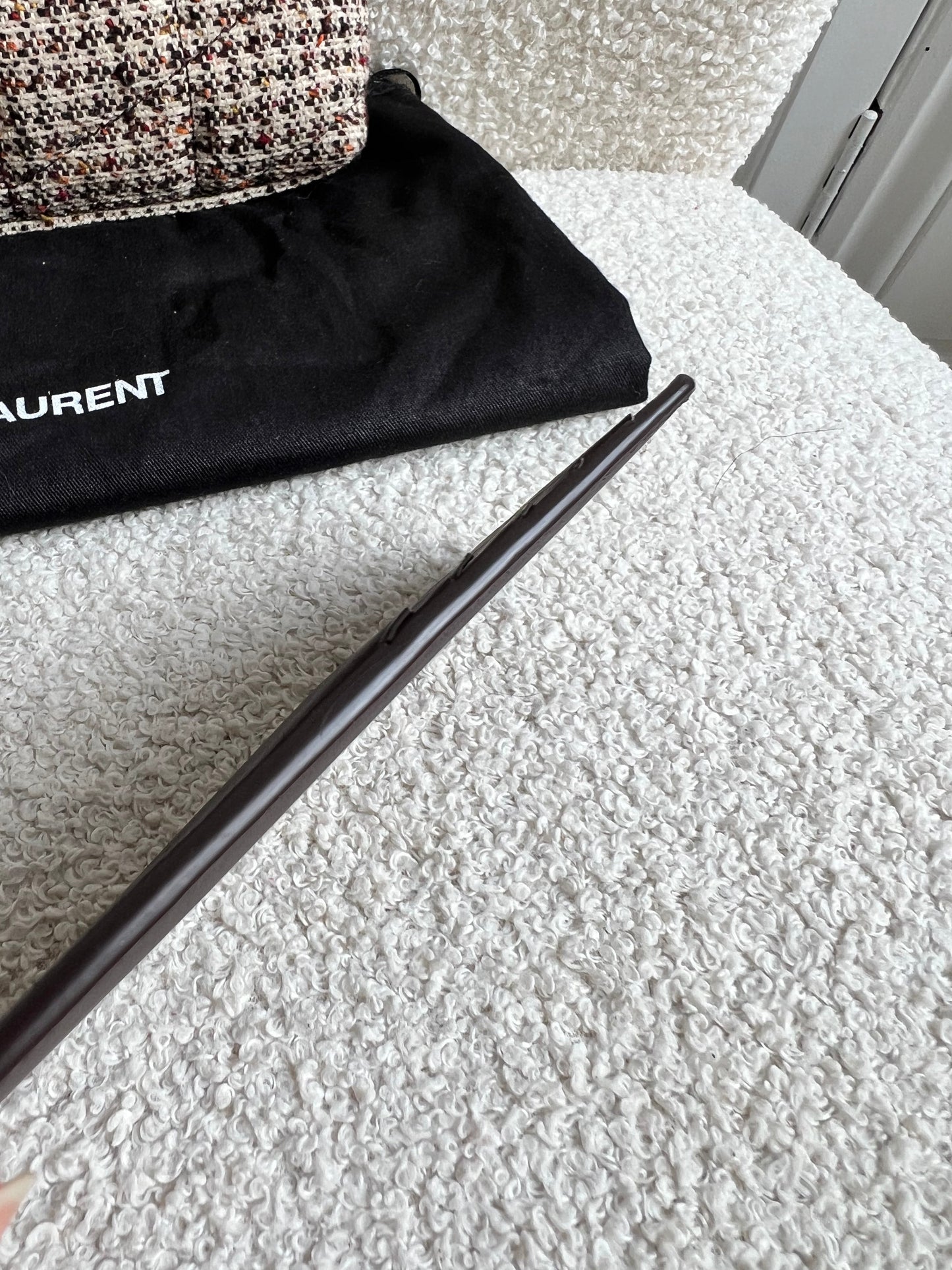 Yves Saint Laurent (YSL) Puffer Clutch Pouch in Tweed (RRP £710)