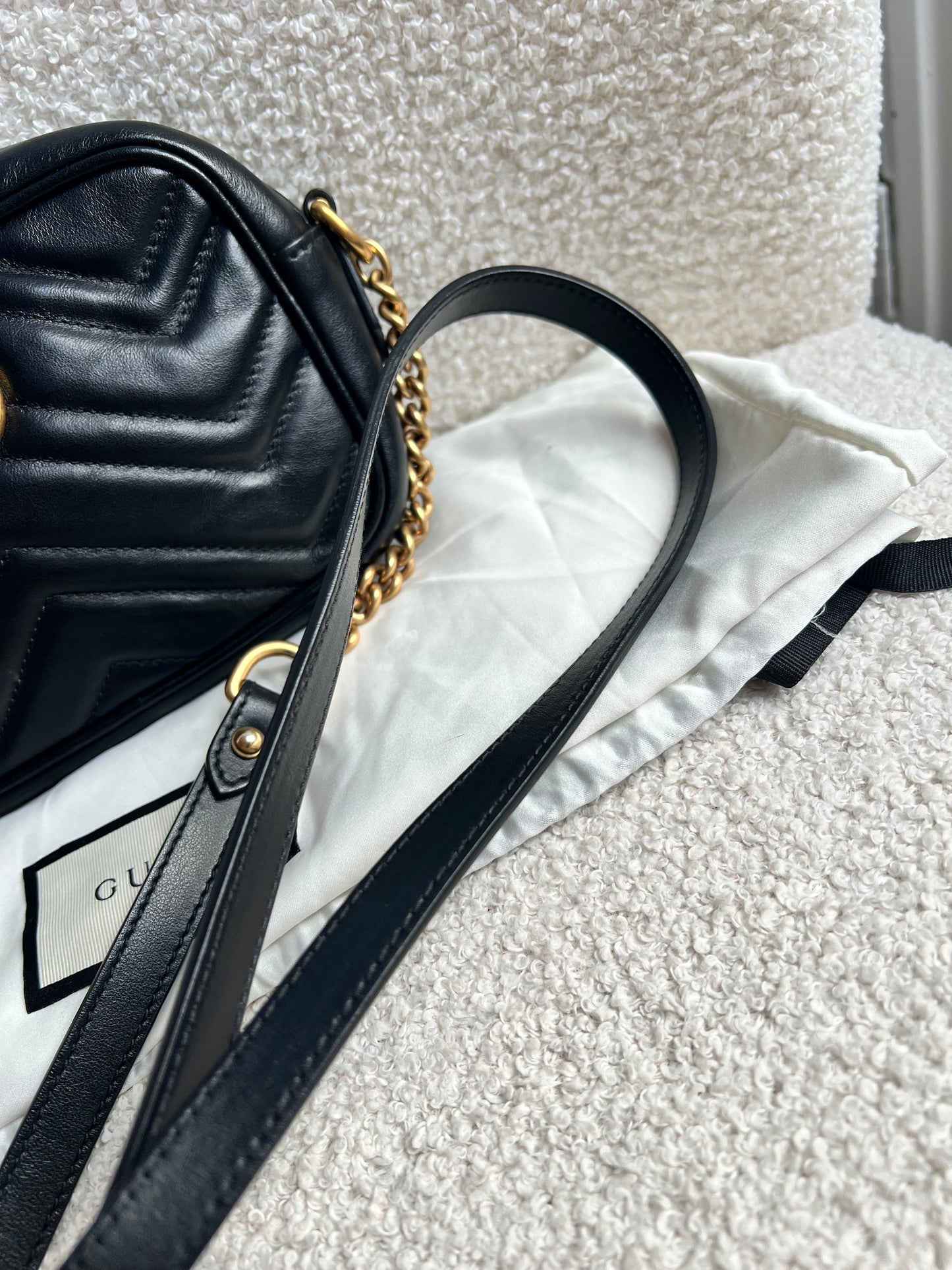 Gucci GG Black Marmont Mini Shoulder Bag (RRP £1,360)