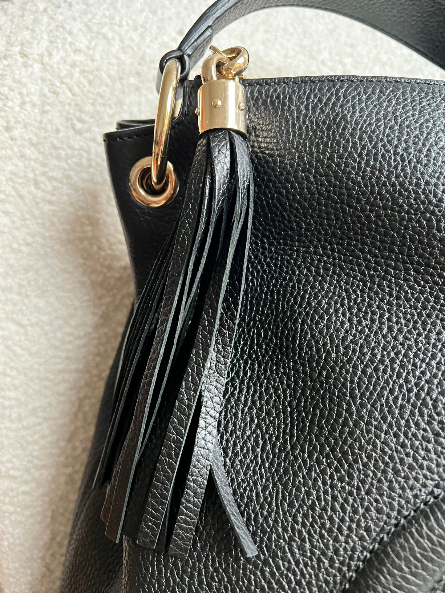 Gucci Soho Large Hobo in Black Pebbled Calfskin