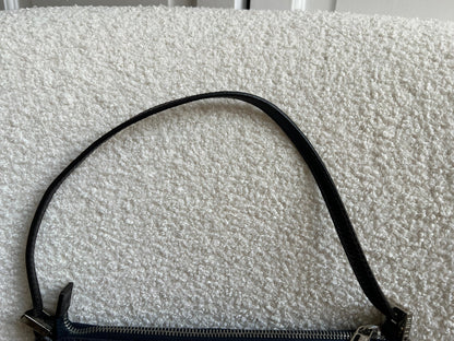 Fendi Denim Zucchino Canvas and Leather Shoulder Bag