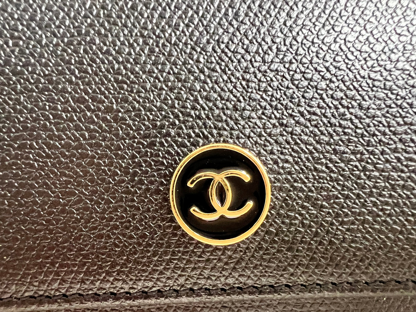 Chanel Black Coco Button Keyring Pouch