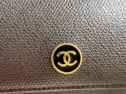 Chanel Black Coco Button Keyring Pouch