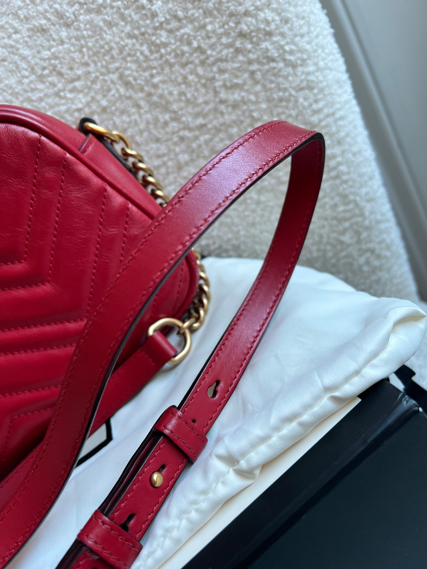 Gucci GG Red Marmont Small Shoulder Bag (RRP £1,440)
