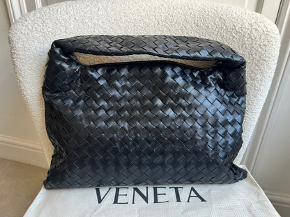 Bottega Veneta Black Small Hop Intraciatto (RRP £3370)