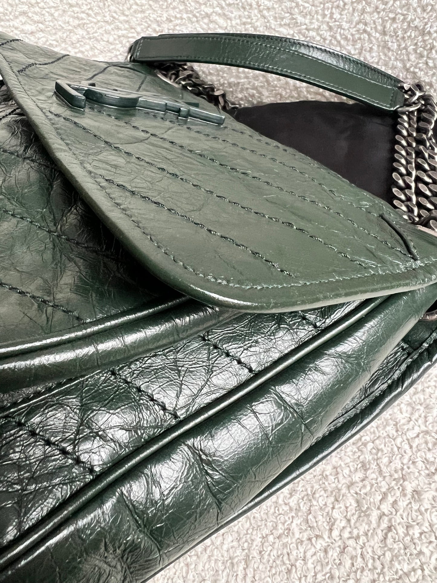 Yves Saint Laurent (YSL) Green Medium Niki Chain Bag (RRP £2430)