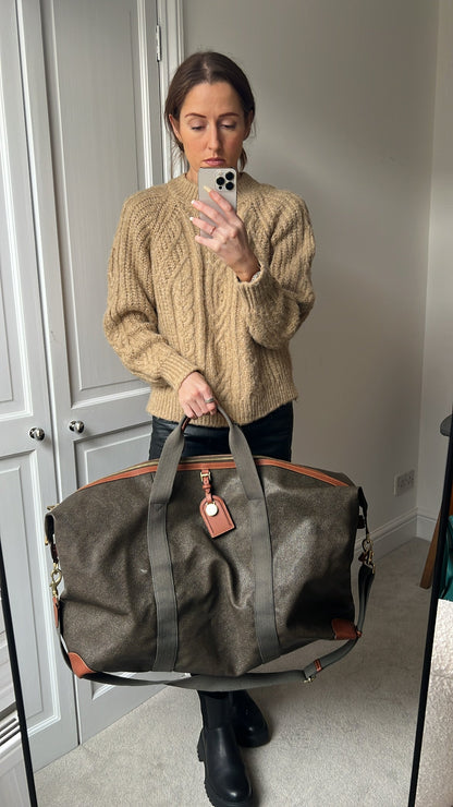 Mulberry Large Clipper Bag in Mole Cognac Scotchgrain (RRP £995)