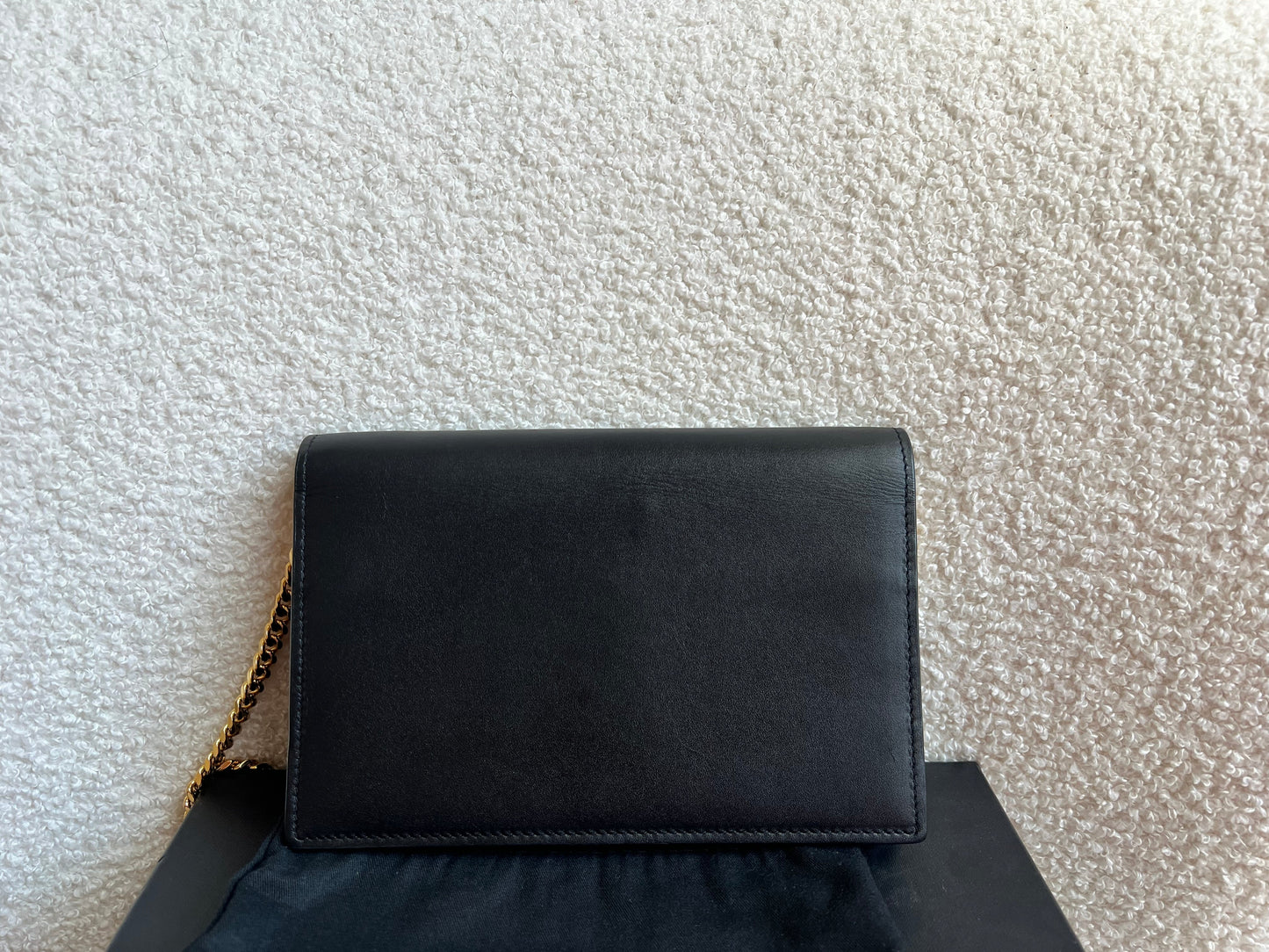 Yves Saint Laurent (YSL) Black Kate Tassel Chain Wallet Gold Hardware (RRP £1,440)