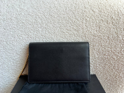 Yves Saint Laurent (YSL) Black Kate Tassel Chain Wallet Gold Hardware (RRP £1,440)