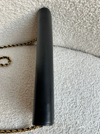 Prada Black Saffiano Wallet on Chain with Gold Hardware