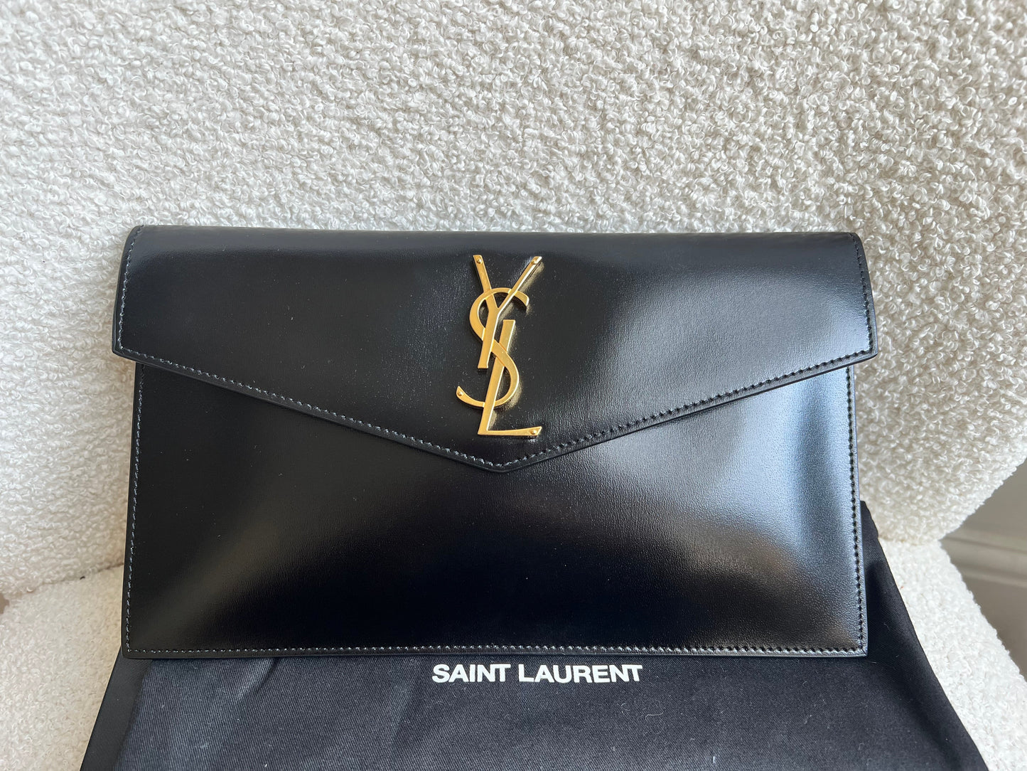 Yves Saint Laurent (YSL) Black Uptown Pouch Clutch (RRP £580)