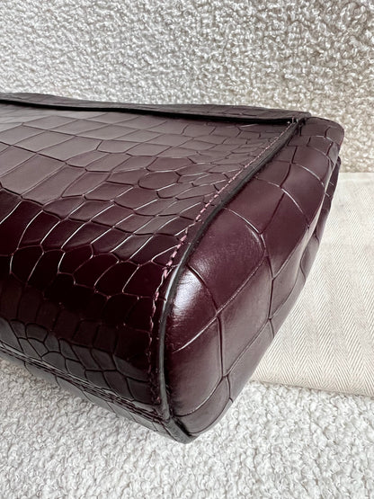 Mulberry Oxblood Deep Embossed Croc Medium Lily (RRP £1095)