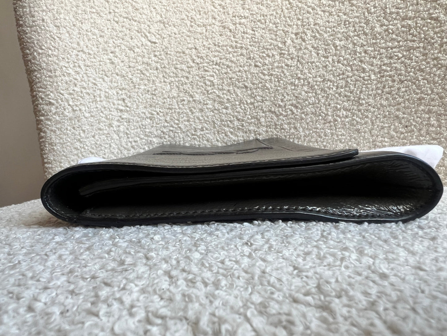 Yves Saint Laurent (YSL) Grey Patent Belle de Jour Clutch