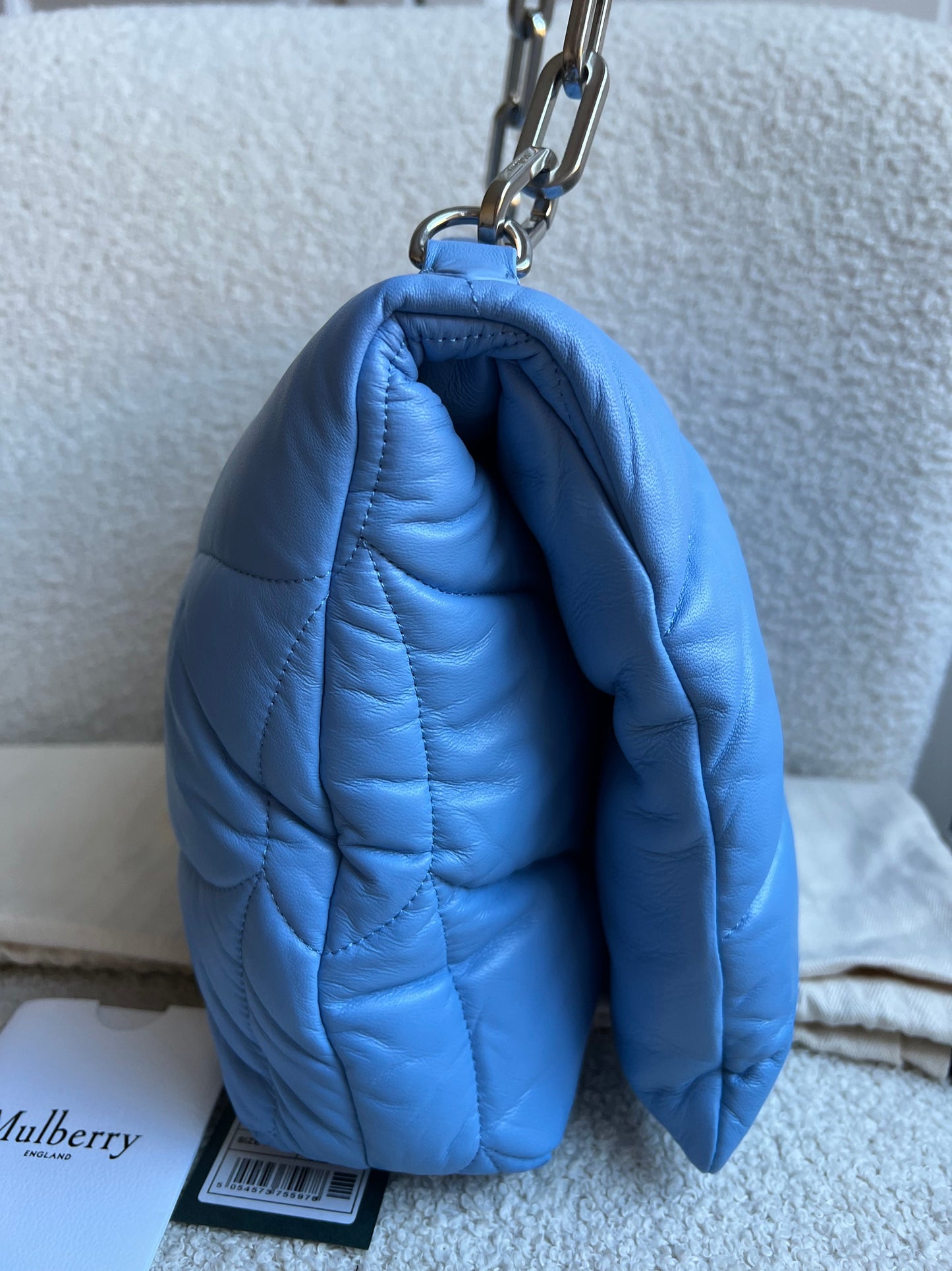 Mulberry Cornflower Blue Softie in Pillow Effect Nappa Leather (RRP £1650)