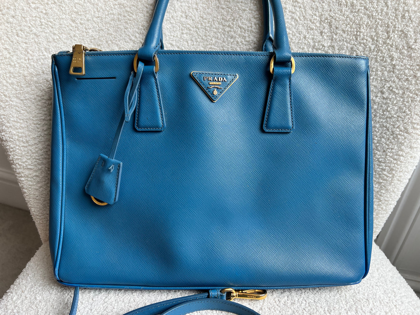 Prada Blue Saffiano Tote