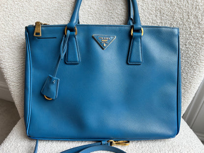 Prada Blue Saffiano Tote