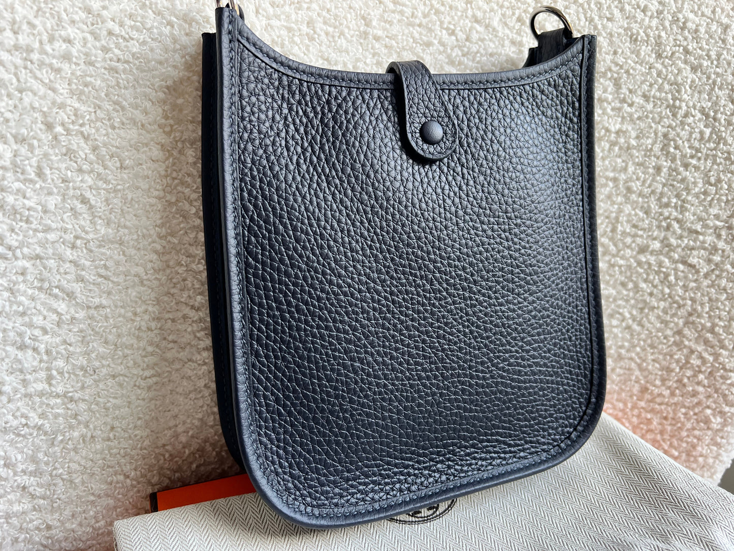 Hermes Evelyne TPM in Caban Clemence Leather with Palladium Hardware