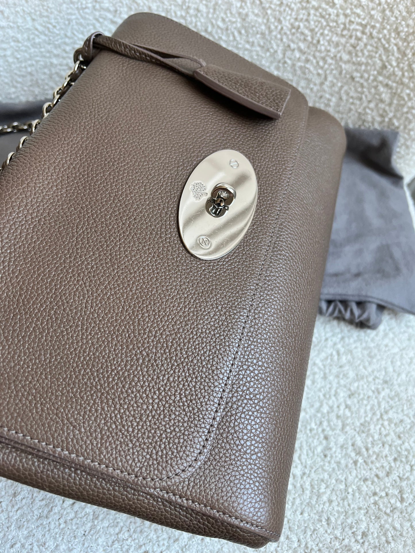 Mulberry Taupe Medium Lily with Silver Hardware (RRP £1095)