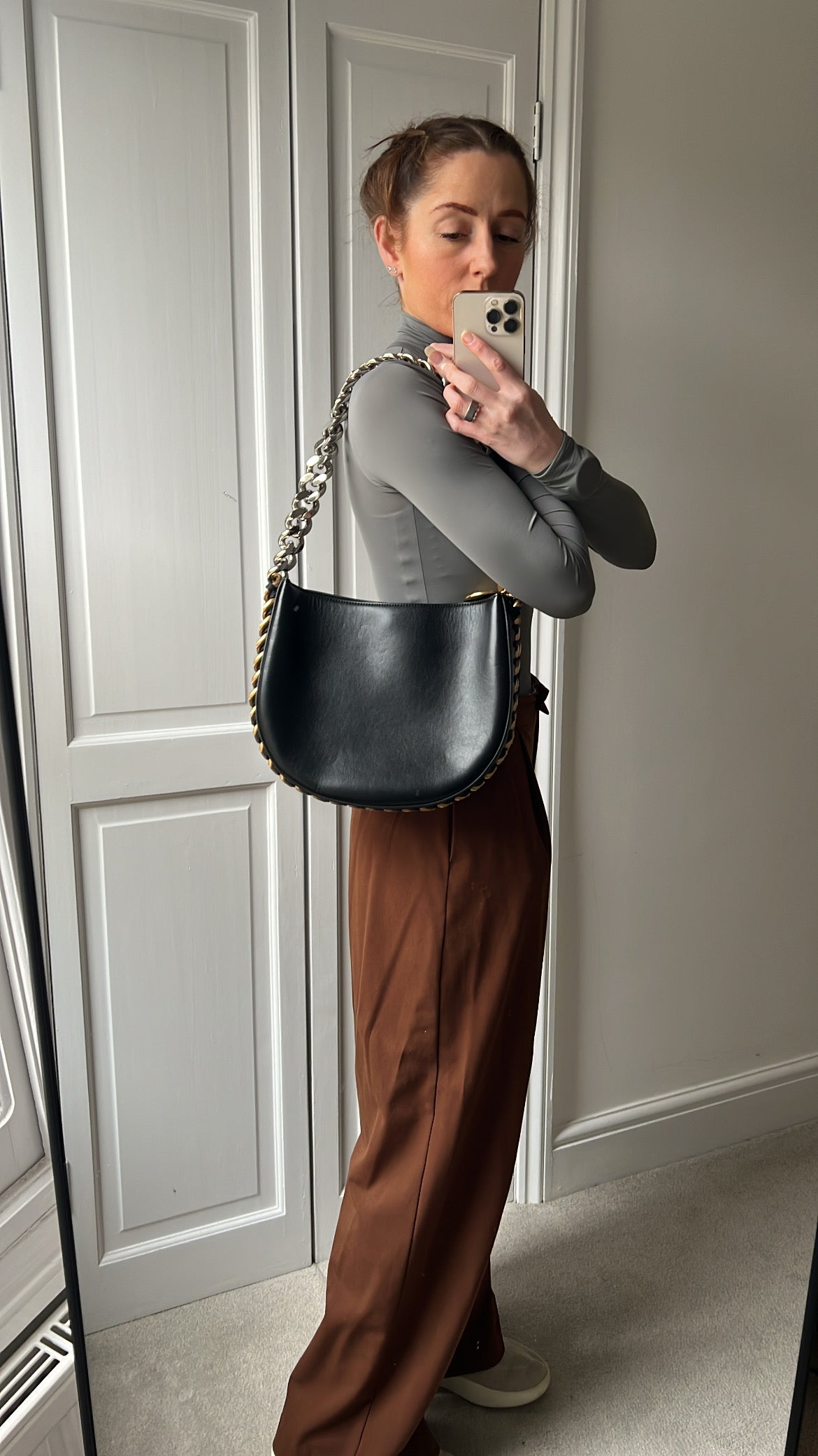 Stella McCartney Frayme Black Faux Leather Bag (RRP £1490)