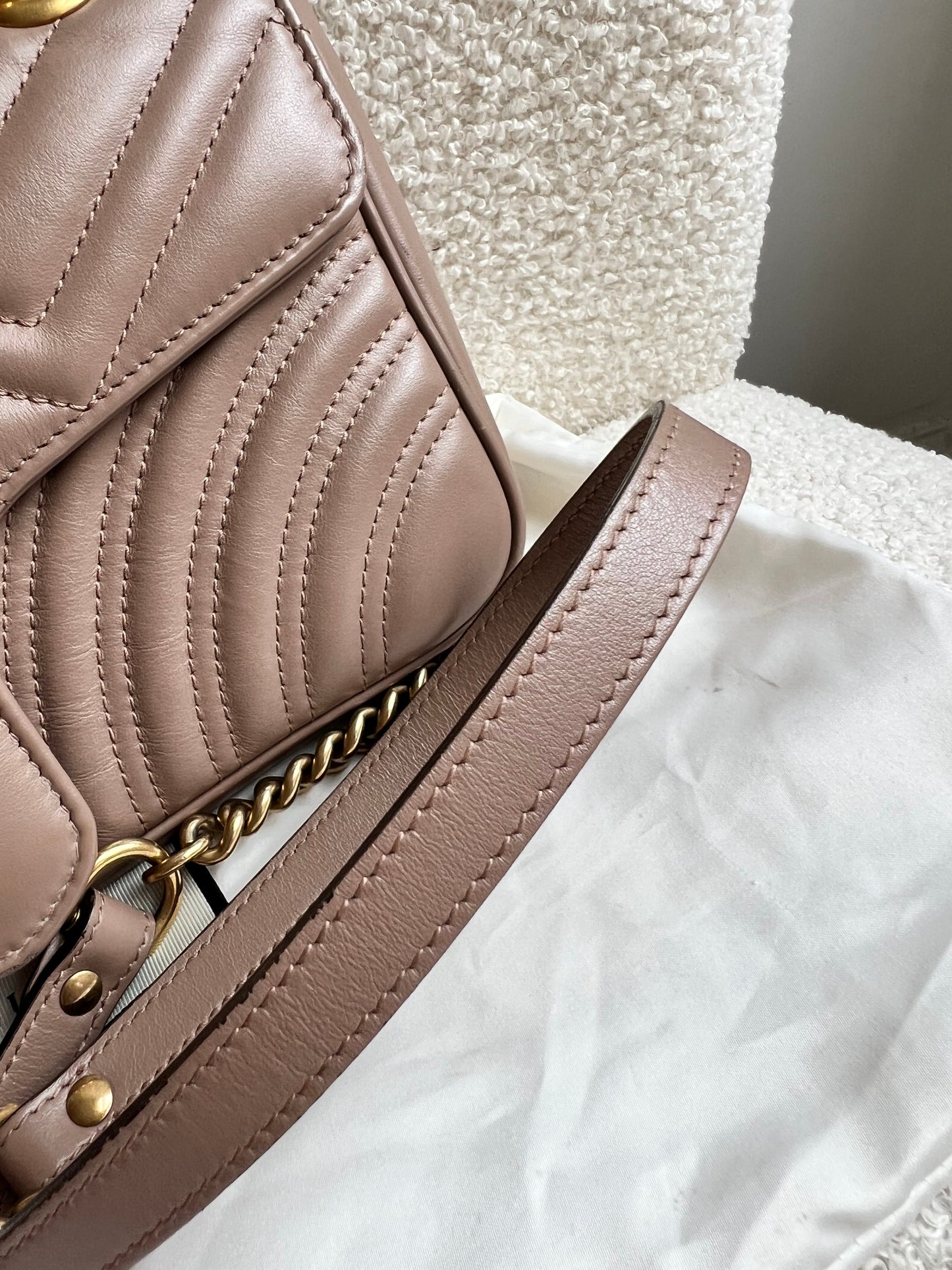 Gucci GG Dusty Pink Marmont Small Shoulder Bag (RRP £2070)