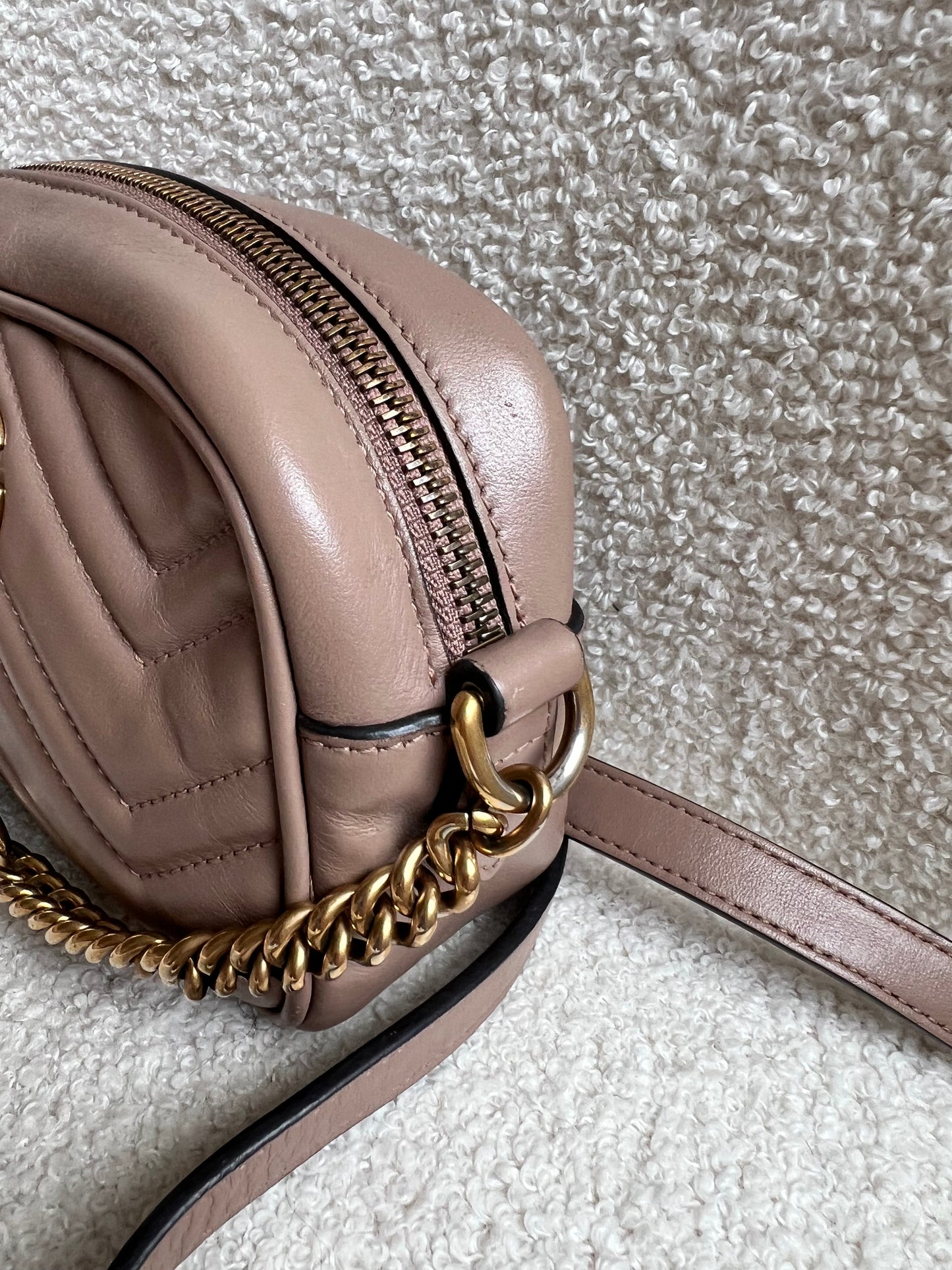 Gucci GG Dusty Pink Marmont Mini Shoulder Bag (RRP £1,360)