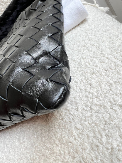 Bottega Veneta Black Small Hop Intraciatto (RRP £3370)