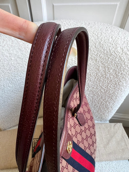 Gucci Burgundy Ophidia GG Supreme Medium Tote
