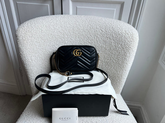 Gucci GG Black Marmont Mini Shoulder Bag (RRP £1,360)