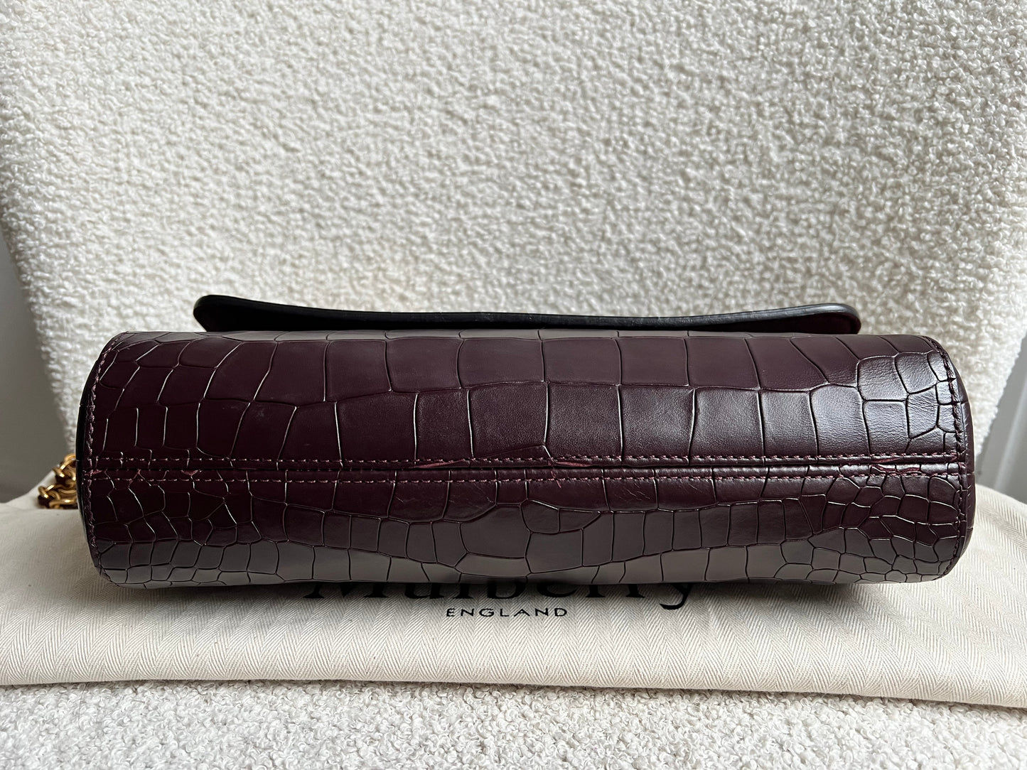 Mulberry Oxblood Deep Embossed Croc Medium Lily (RRP £1095)