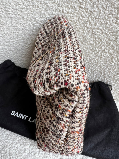 Yves Saint Laurent (YSL) Puffer Clutch Pouch in Tweed (RRP £710)