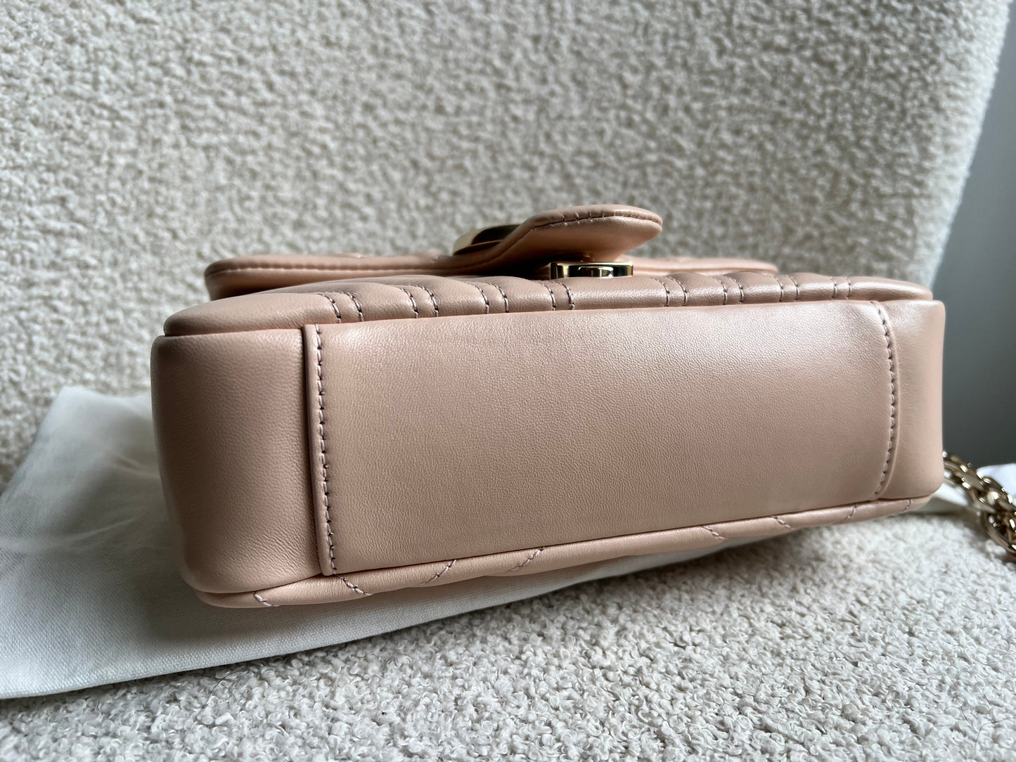 Gucci GG Pink Beige Marmont Mini Shoulder Bag (RRP £1,890)