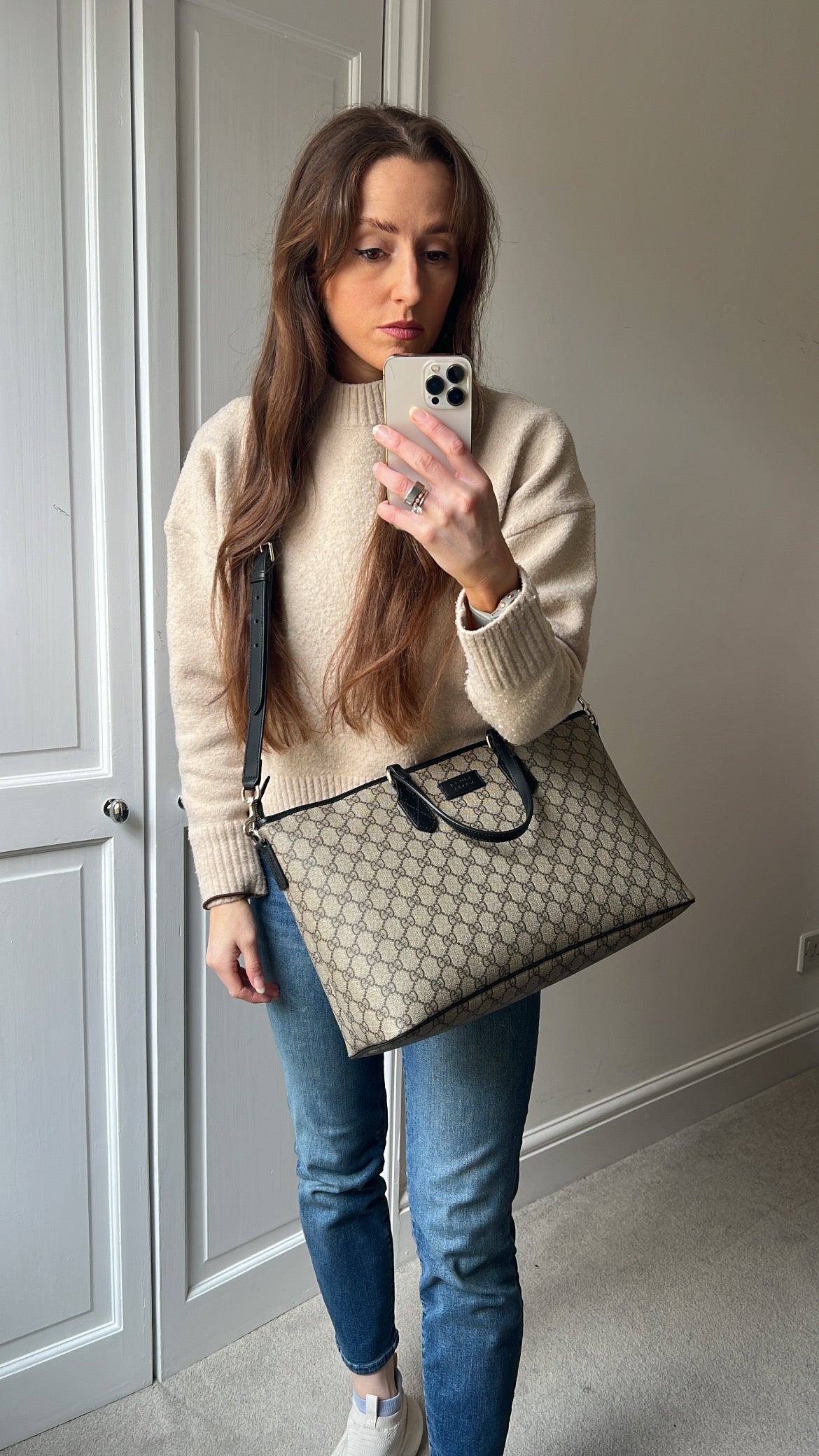 Gucci GG Supreme Coated Canvas Convertible Zip Tote