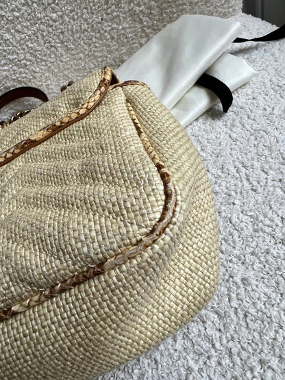 Gucci GG Beige Raffia Marmont Small Shoulder Bag (RRP £1,570)