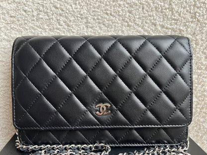 Chanel Wallet on Chain in Black Lambskin Silver Hardware (RRP £2,930)