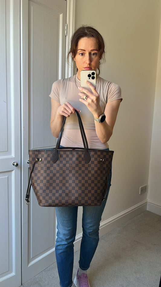 Louis Vuitton Neverfull MM Damier Ebene Rose Ballerine (RRP £1430)