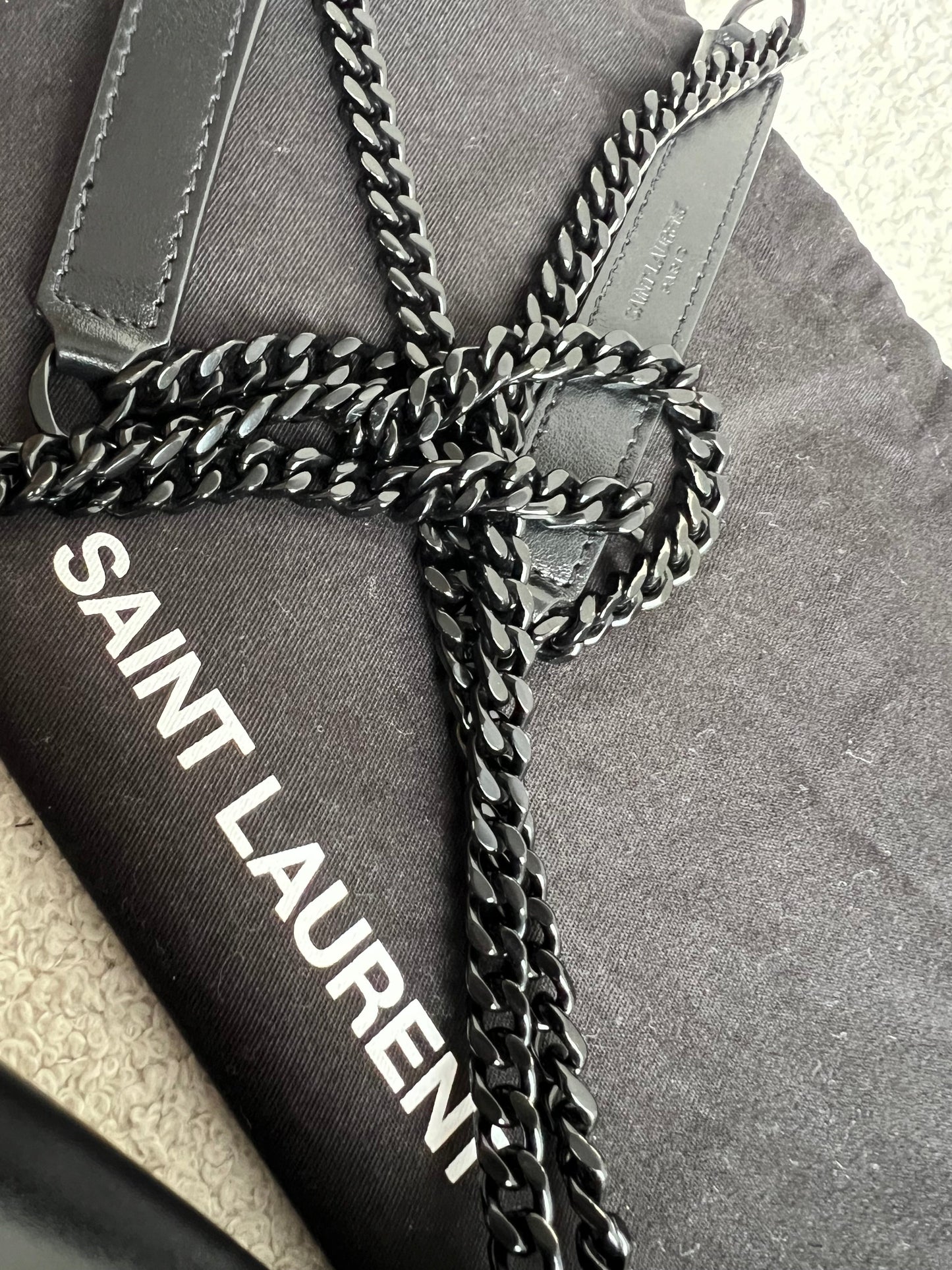 Yves Saint Laurent (YSL) Black on Black Small Lou Lou (RRP £1,940)