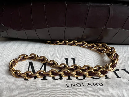 Mulberry Oxblood Deep Embossed Croc Medium Lily (RRP £1095)