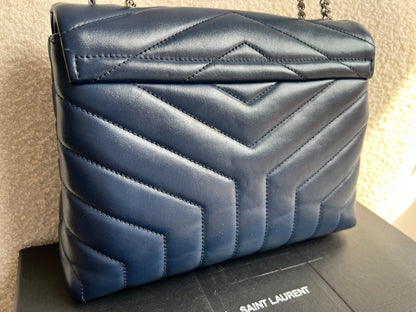 Yves Saint Laurent (YSL) Navy Blue Small LouLou (RRP £1,900)
