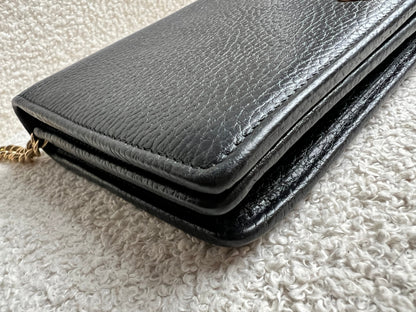 Gucci Black GG Marmont Chain Wallet (RRP £790)
